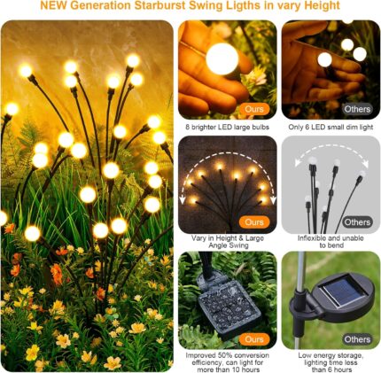 6-Pack Solar Swaying Firefly Lights