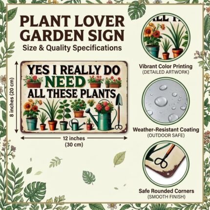Vintage Plant Lover Garden Sign