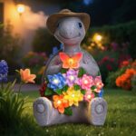 Solar Turtle Garden Statue with Lights