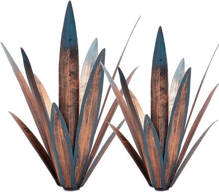 2-Pack Metal Agave Garden Sculptures