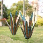2-Pack Metal Agave Garden Sculptures