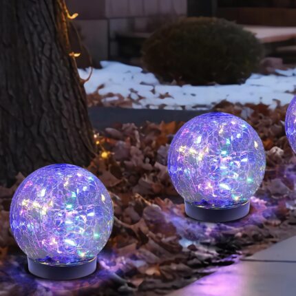 6-Pack Solar Cracked Glass Ball Lights
