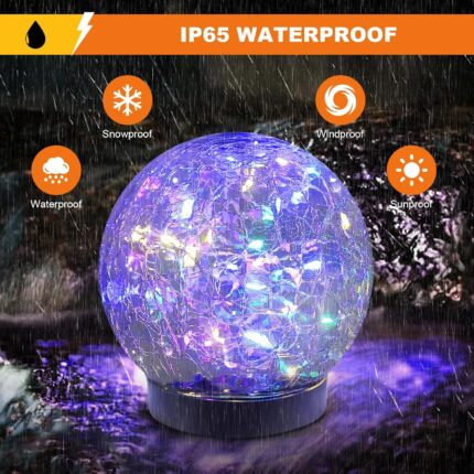 6-Pack Solar Cracked Glass Ball Lights
