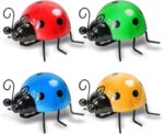 4-Pack Colorful Metal Ladybugs