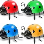 4-Pack Colorful Metal Ladybugs