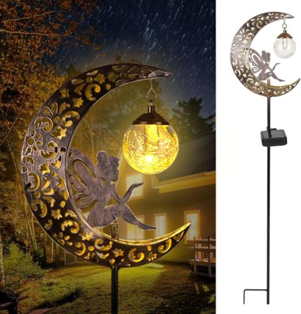 Moon Fairy Bronze Solar Stake Light