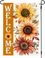 Double-Sided Sunflower Welcome Garden Flag