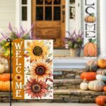 Double-Sided Sunflower Welcome Garden Flag