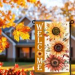 Double-Sided Sunflower Welcome Garden Flag