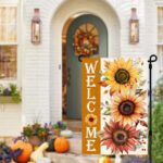 Double-Sided Sunflower Welcome Garden Flag
