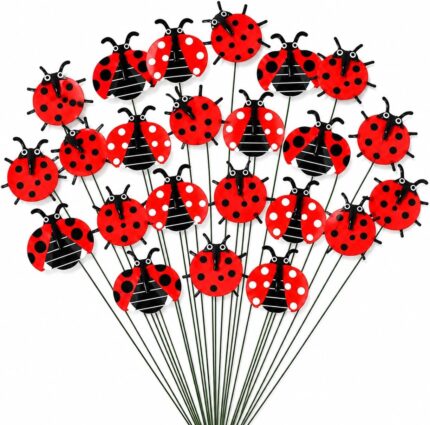 30-Pack Ladybug Plant Stakes